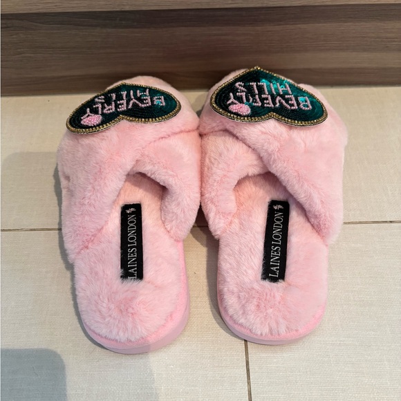Laines London Pink Beverly Hills Slippers Size 5-6 - Picture 4 of 5